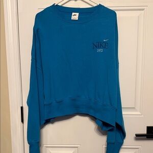 Nike Women's Teal Sweatshirt with Embroidered Logo